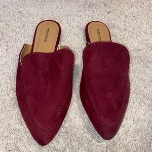 Maurices Maroon Mule flats